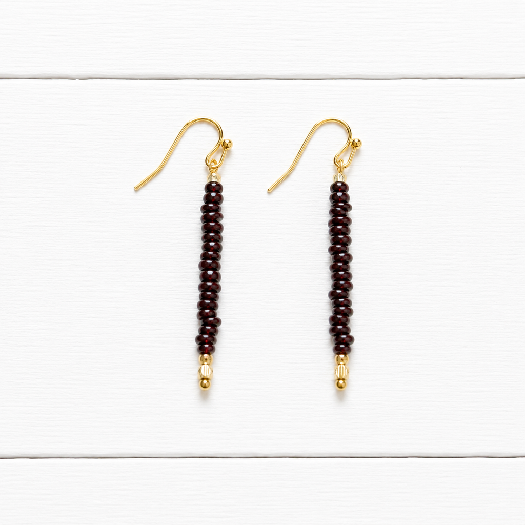 Pendientes arandelas vidrio marrón