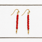 Pendientes arandelas vidrio rojo
