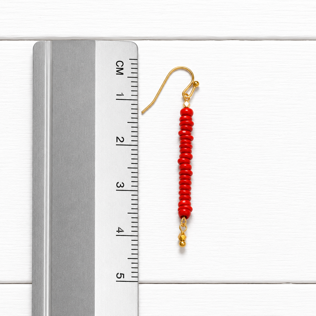 Pendientes arandelas vidrio rojo