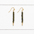 Pendientes arandelas vidrio verde kaki