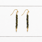 Pendientes arandelas vidrio verde kaki