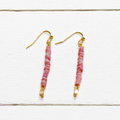 Pendientes arandelas vidrio rosa