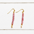 Pendientes arandelas vidrio rosa