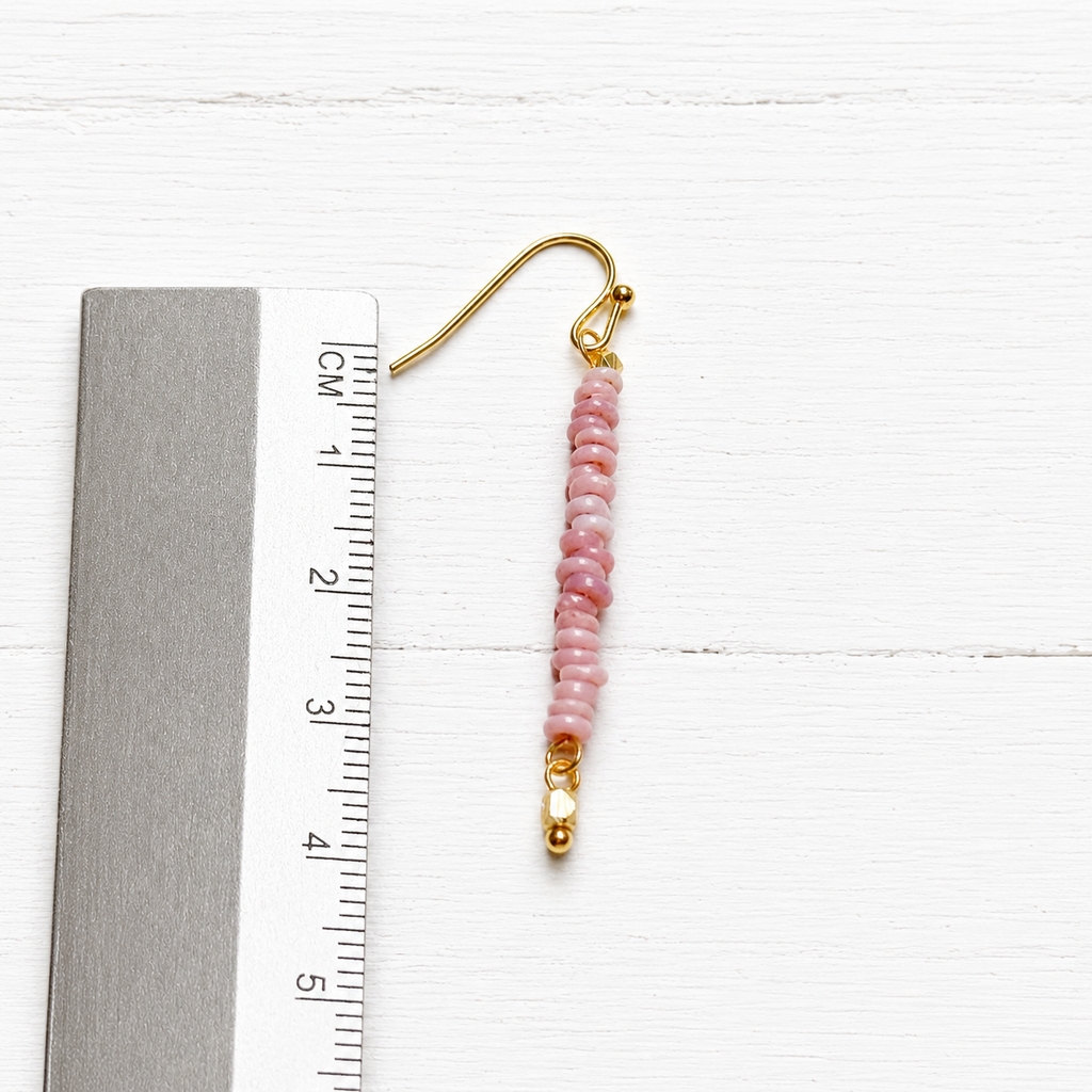 Pendientes arandelas vidrio rosa