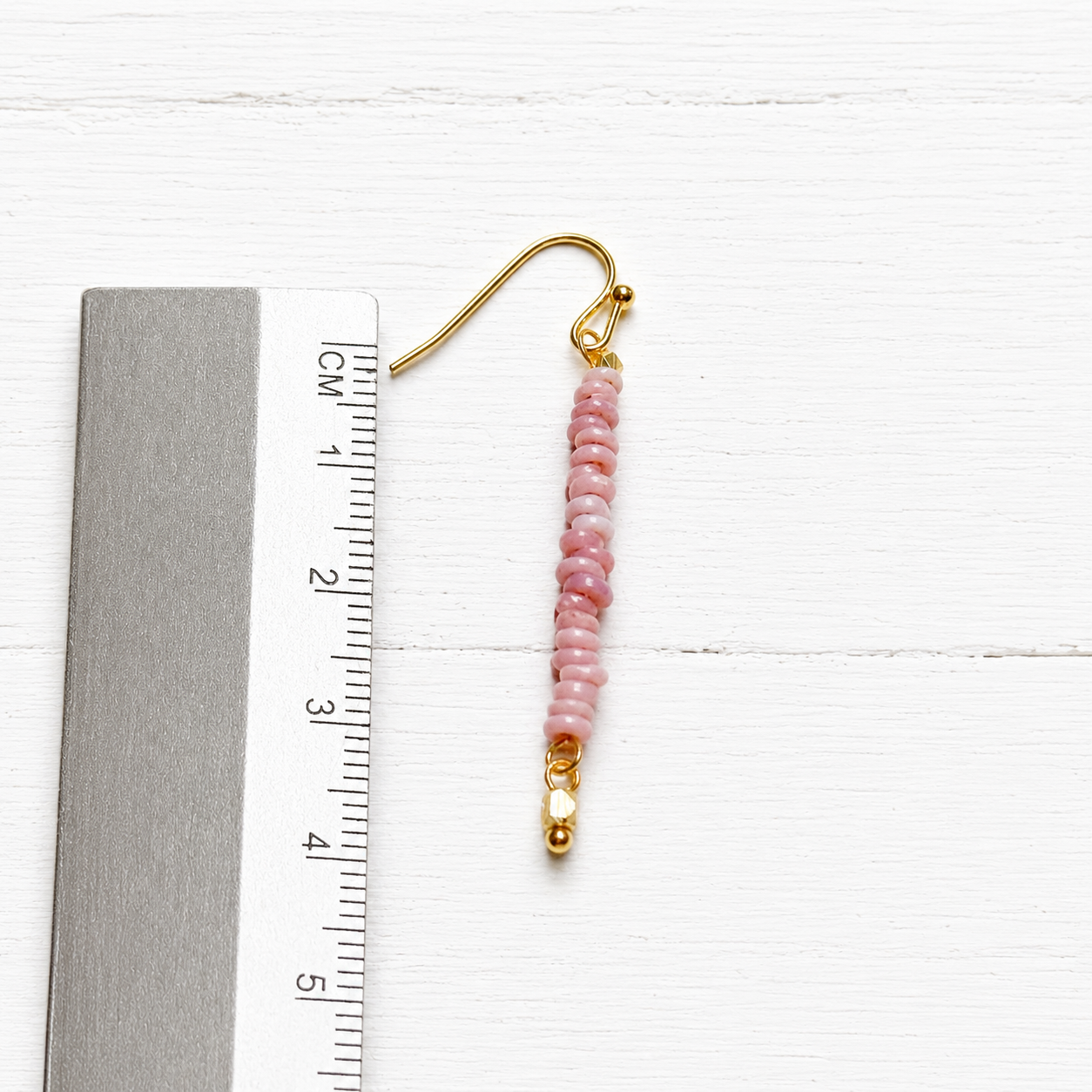 Pendientes arandelas vidrio rosa