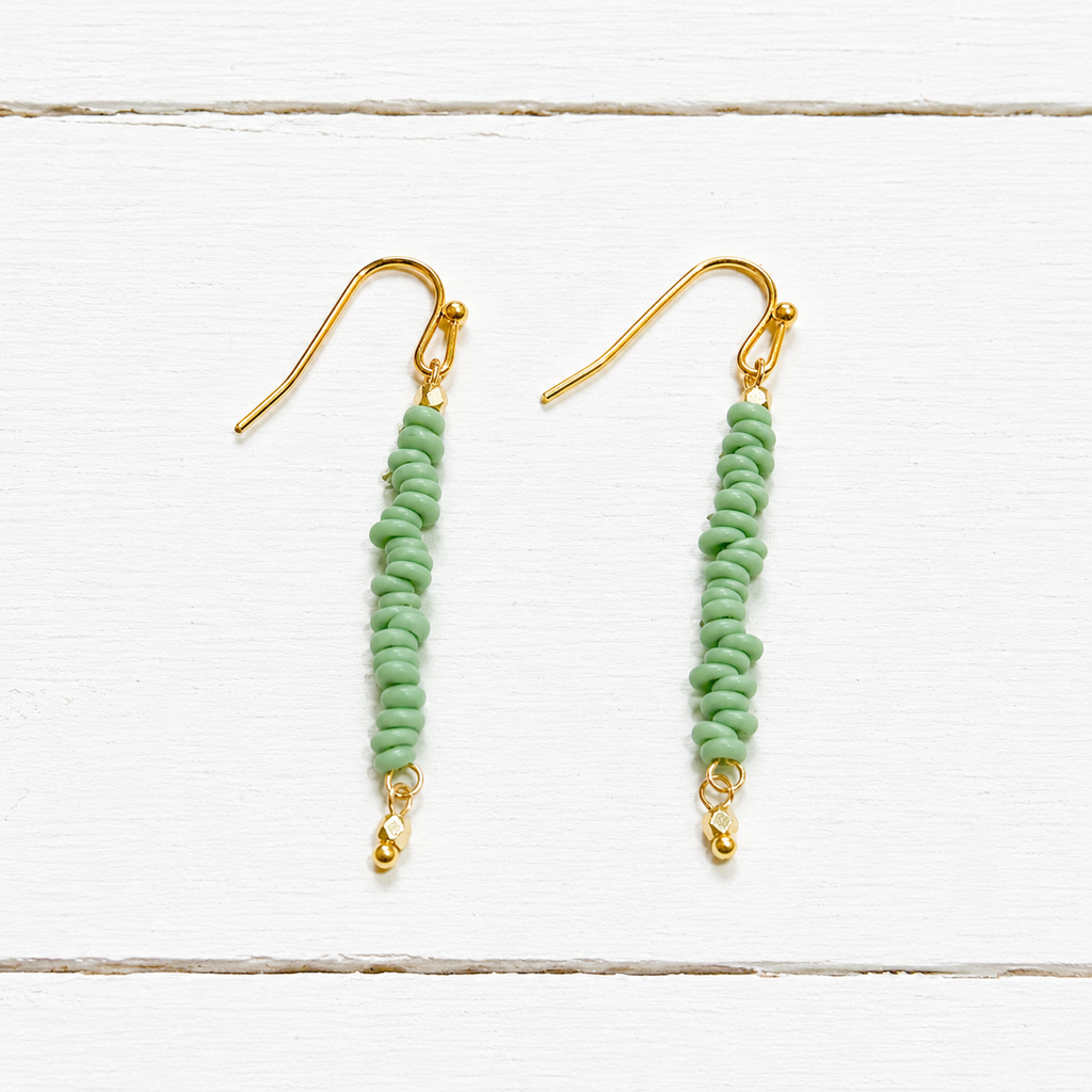 Pendientes arandelas vidrio verde