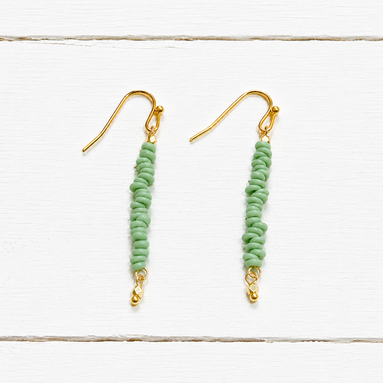 Pendientes arandelas vidrio verde