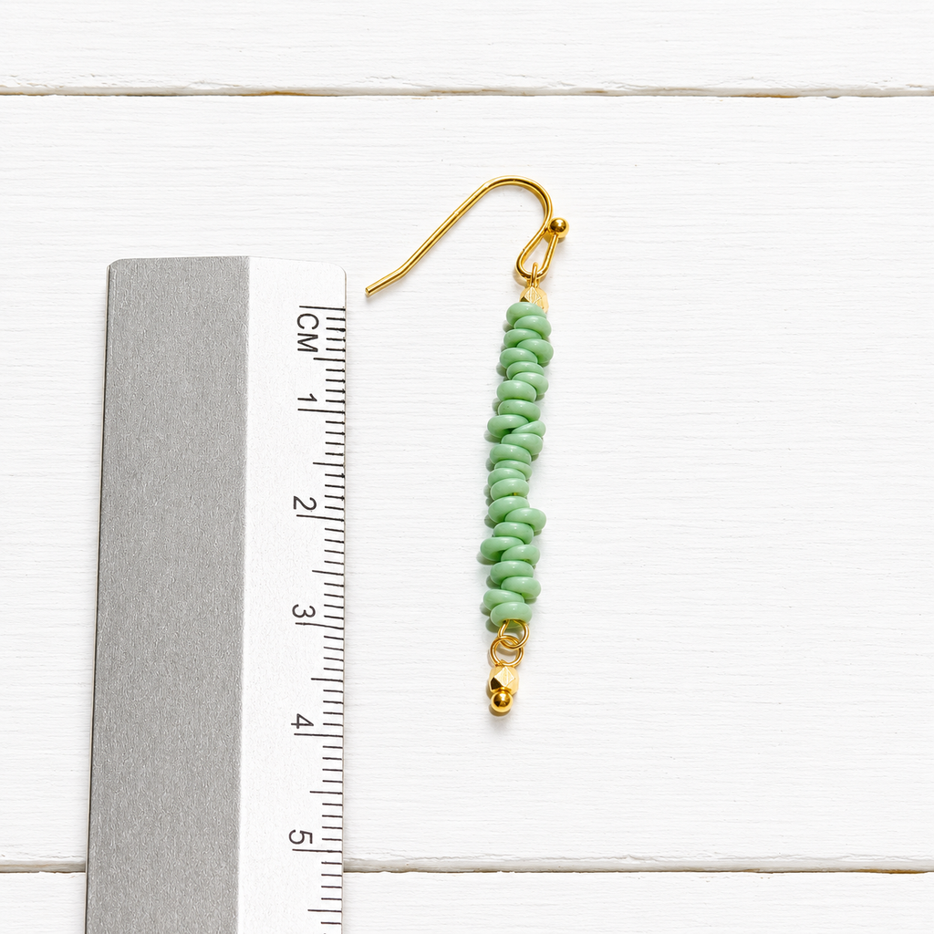 Pendientes arandelas vidrio verde