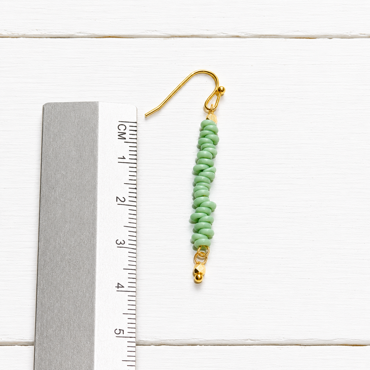 Pendientes arandelas vidrio verde