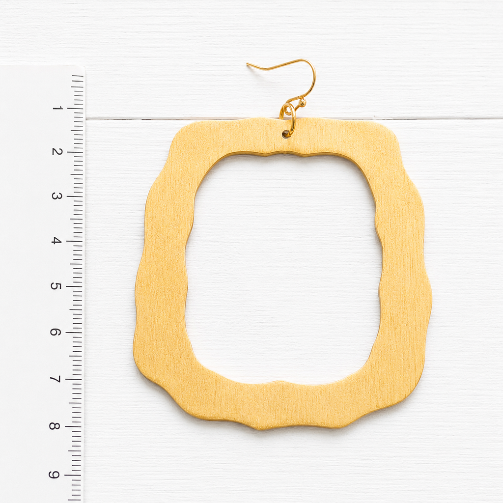 Pendientes cuadrados XL dorados