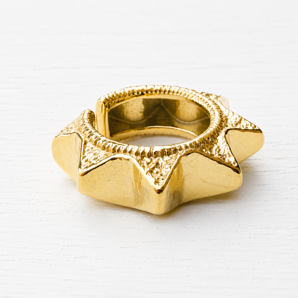 Anillo picos dorado