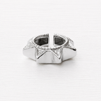 Anillo picos plateado