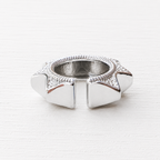 Anillo picos plateado