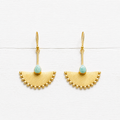 Pendientes abanico amazonita dorado mate