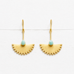 Pendientes abanico amazonita dorado mate