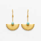 Pendientes abanico amazonita dorado mate