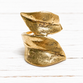 Anillo hoja metal dorado