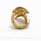 Anillo hoja metal dorado