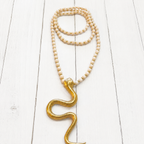 Collar natural serpiente bronce dorada