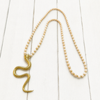 Collar natural serpiente bronce dorada