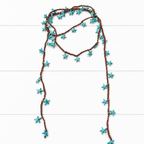 Collar tejido estrellas azul