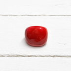Anillo plano esmalte rojo