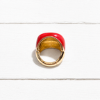 Anillo plano esmalte rojo