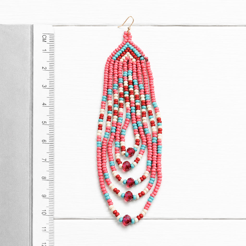 Pendientes miyuki cortina rosa