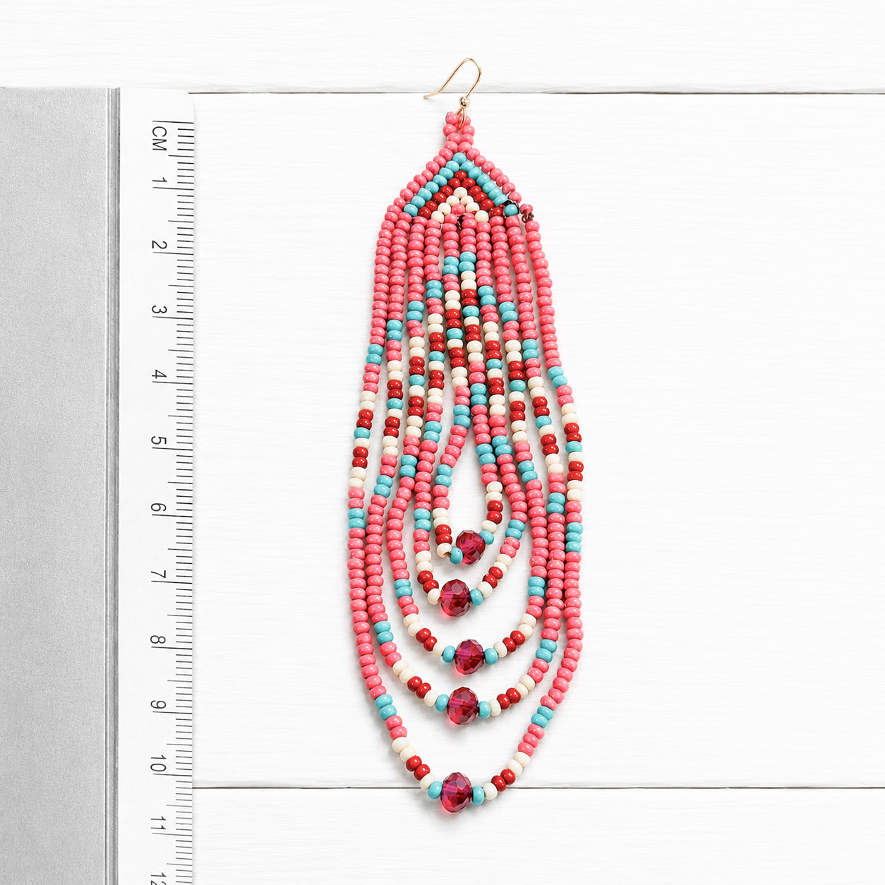 Pendientes miyuki cortina rosa