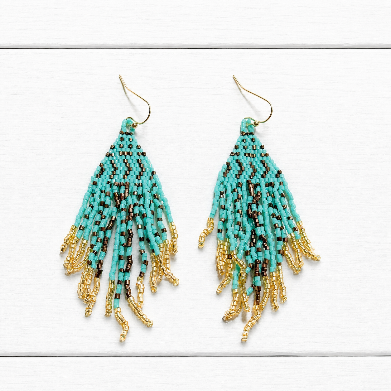 Pendientes miyuki zigzag azul
