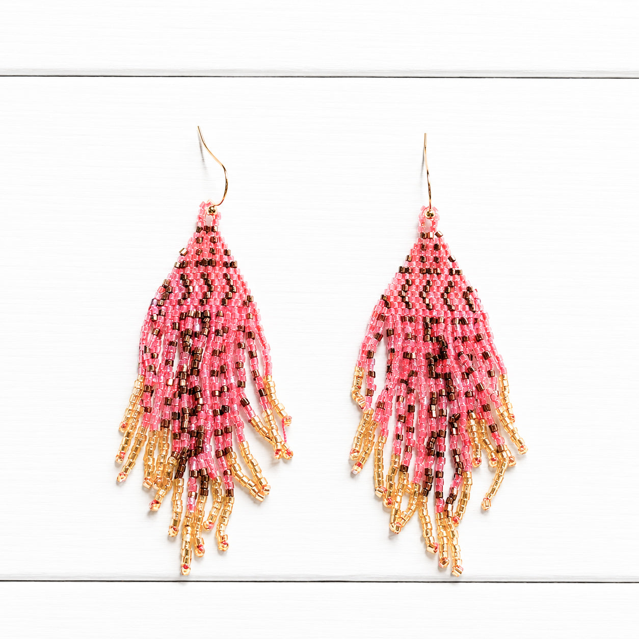 Pendientes miyuki zigzag fresa
