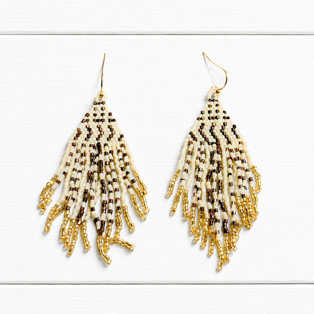 Pendientes miyuki zigzag natural
