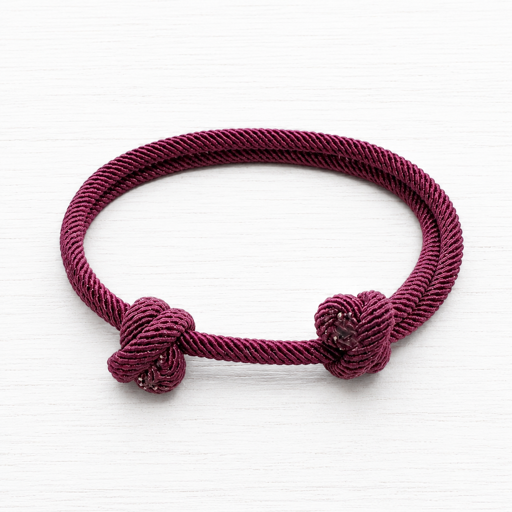 Pulsera nudos granate