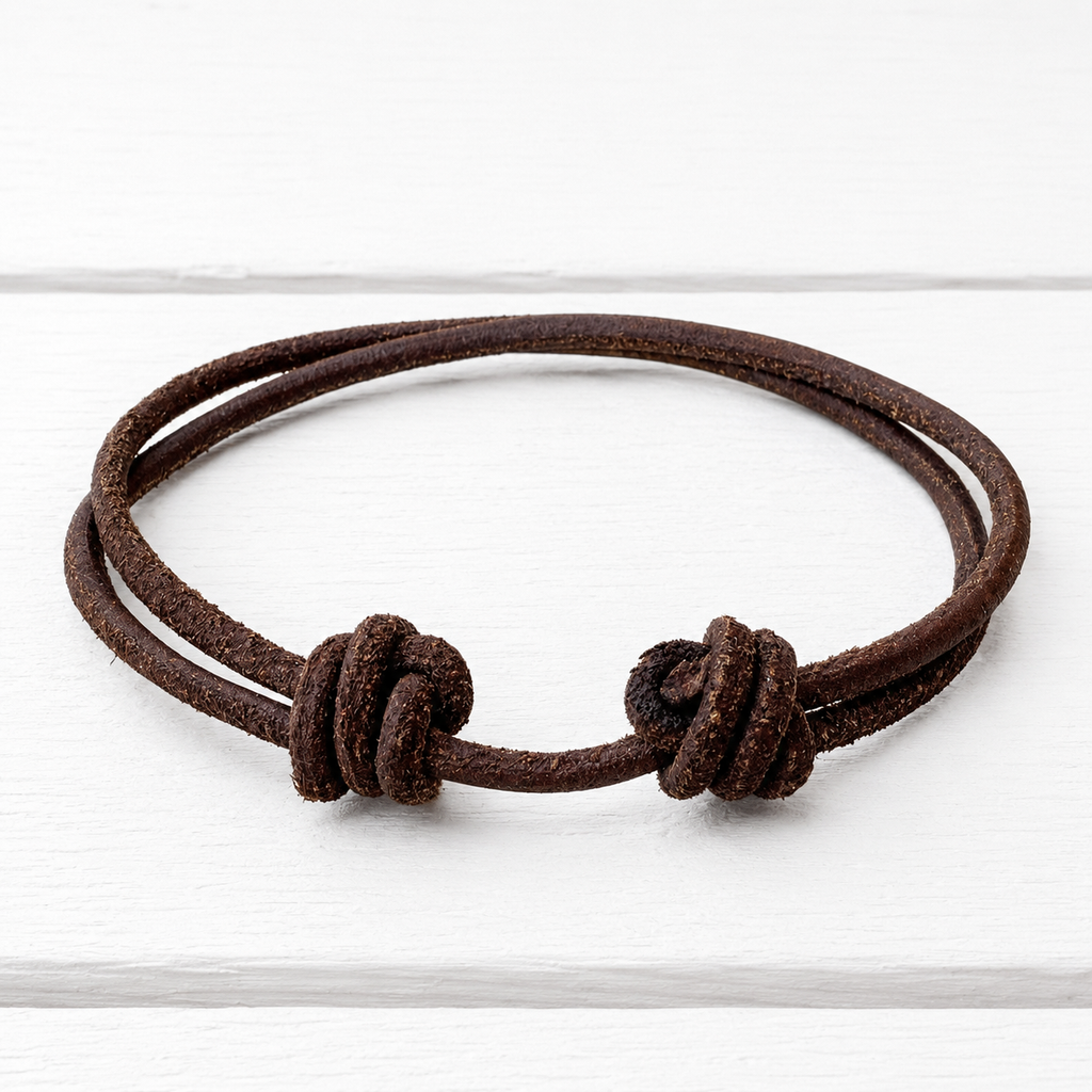 Pulsera cuero nudos