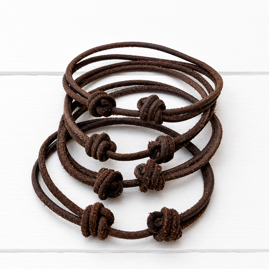 Pulsera cuero nudos