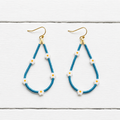 Pendientes gota margaritas azul plomo