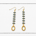 Pendientes doble piedra azul
