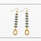 Pendientes doble piedra azul
