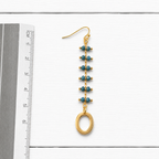 Pendientes doble piedra azul