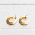Pendientes aro anchos dorado mate