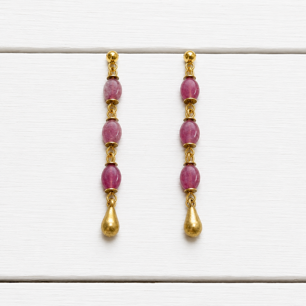 Pendientes gota berenjena