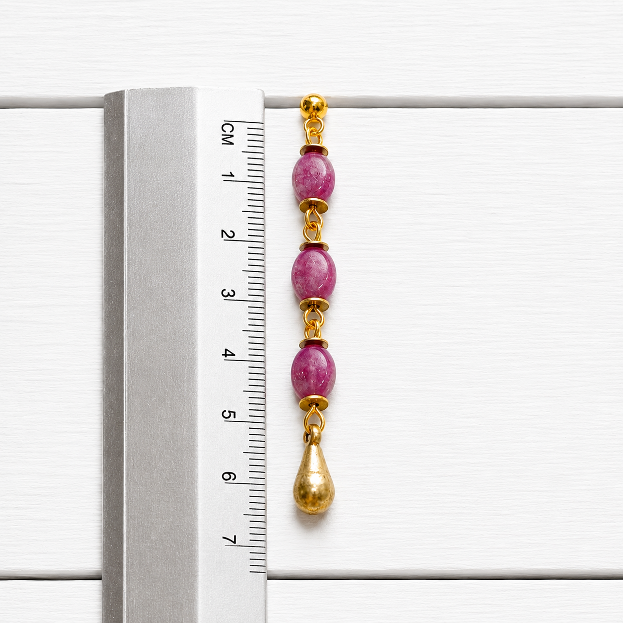 Pendientes gota berenjena