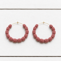 Pendientes aro pasamanería rosa
