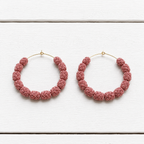 Pendientes aro pasamanería rosa