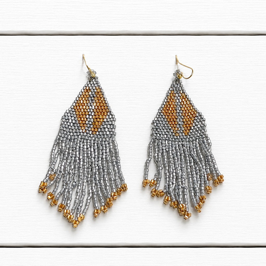 Pendientes miyuki alas gris