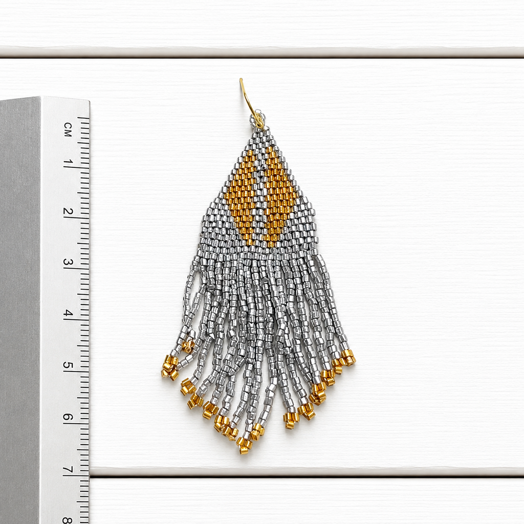 Pendientes miyuki alas gris