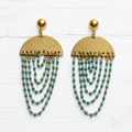 Pendientes cortina cadena verde