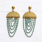 Pendientes cortina cadena verde