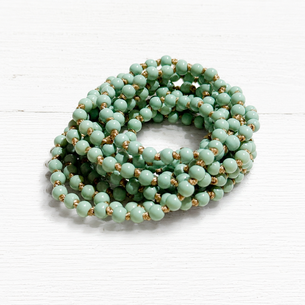Collar nudos verde agua
