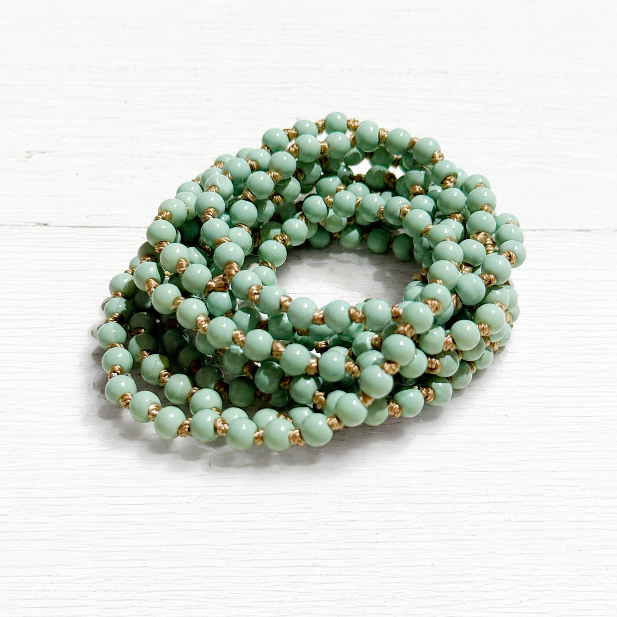 Collar nudos verde agua